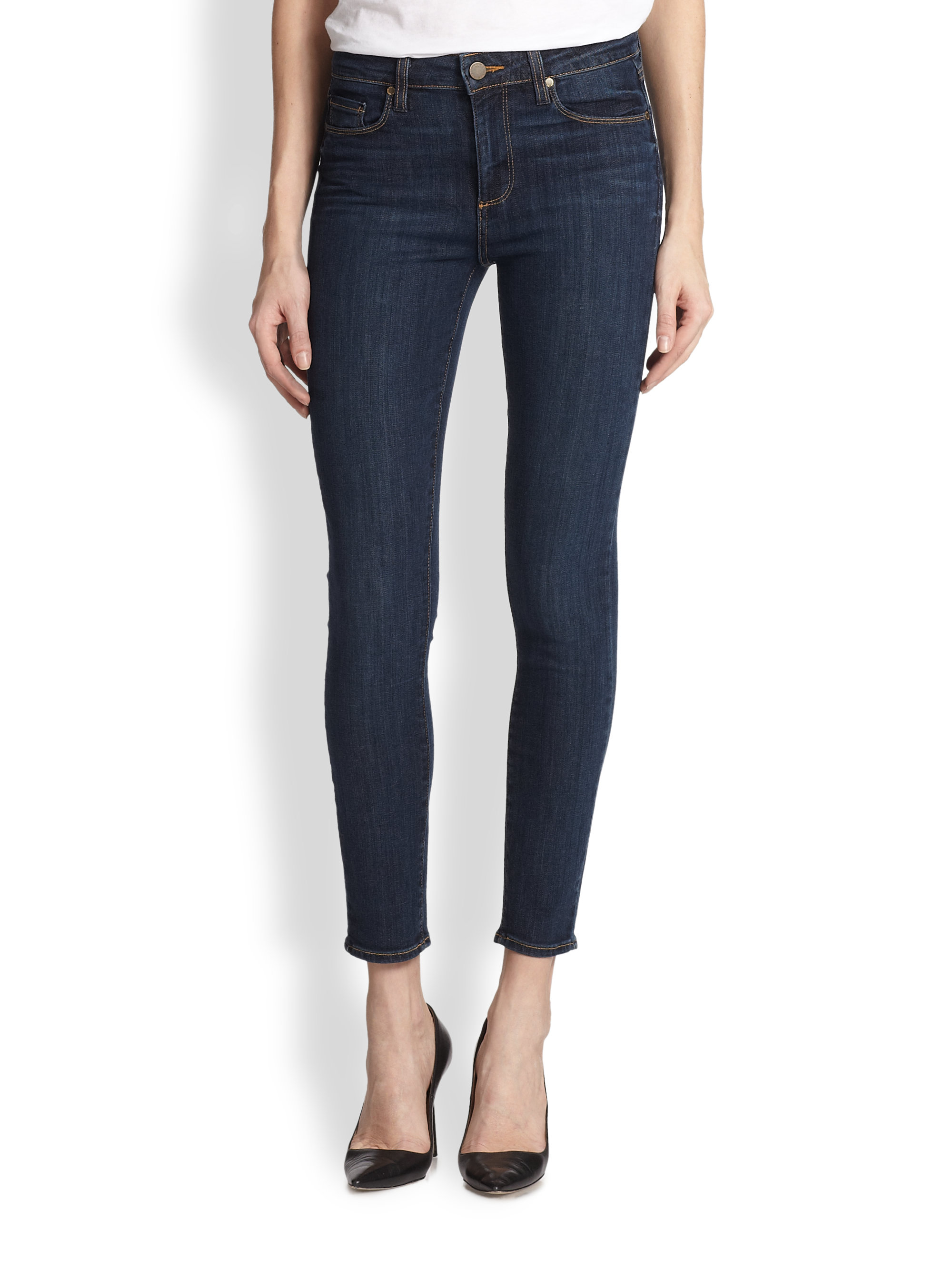 Paige Hoxton Highwaisted Skinny Ankle Jeans in Blue (DELANCY) | Lyst