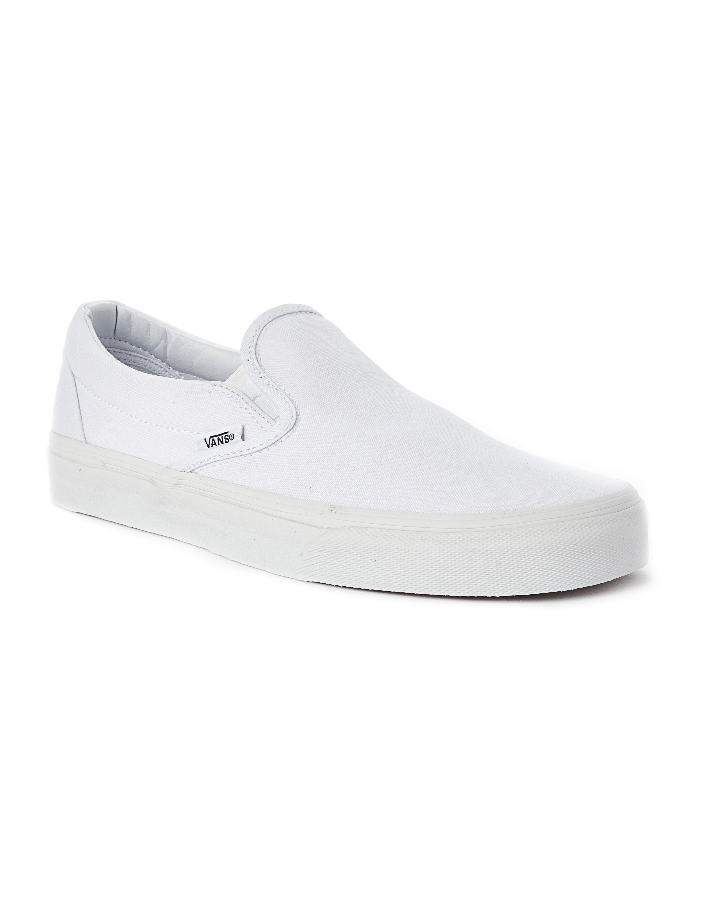 Lyst - Vans Classic Slip-on Round Toe Canvas Skate Shoe in White for Men