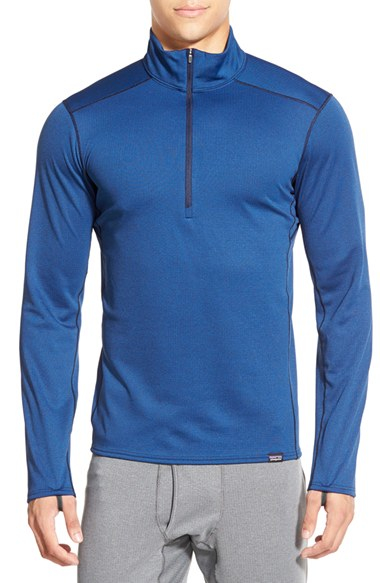 Patagonia 'capilene Midweight' Base Layer Half Zip T-shirt in Blue for ...