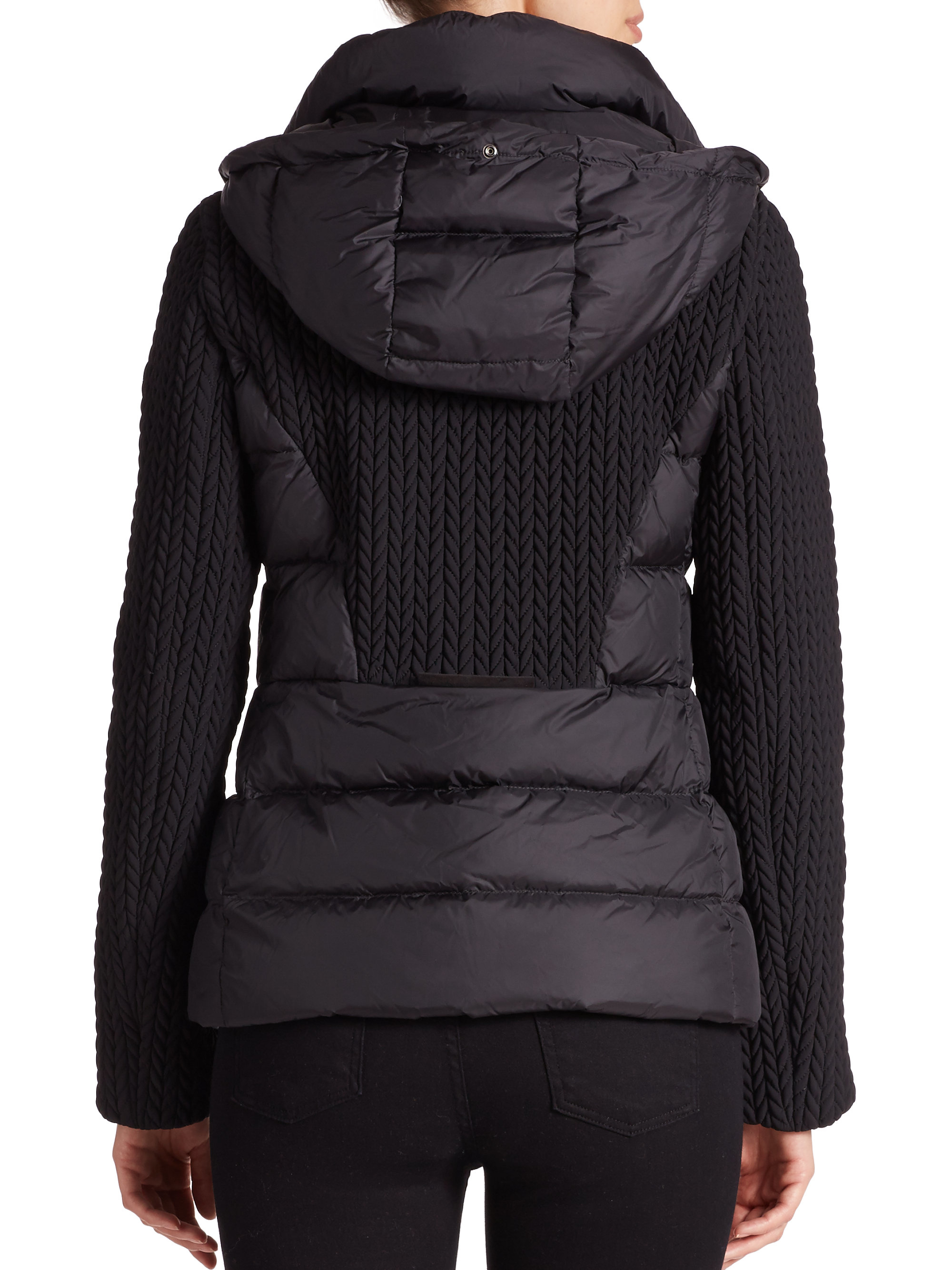 Lyst Post Card Furtrimmed Quilted Puffer Jacket in Black