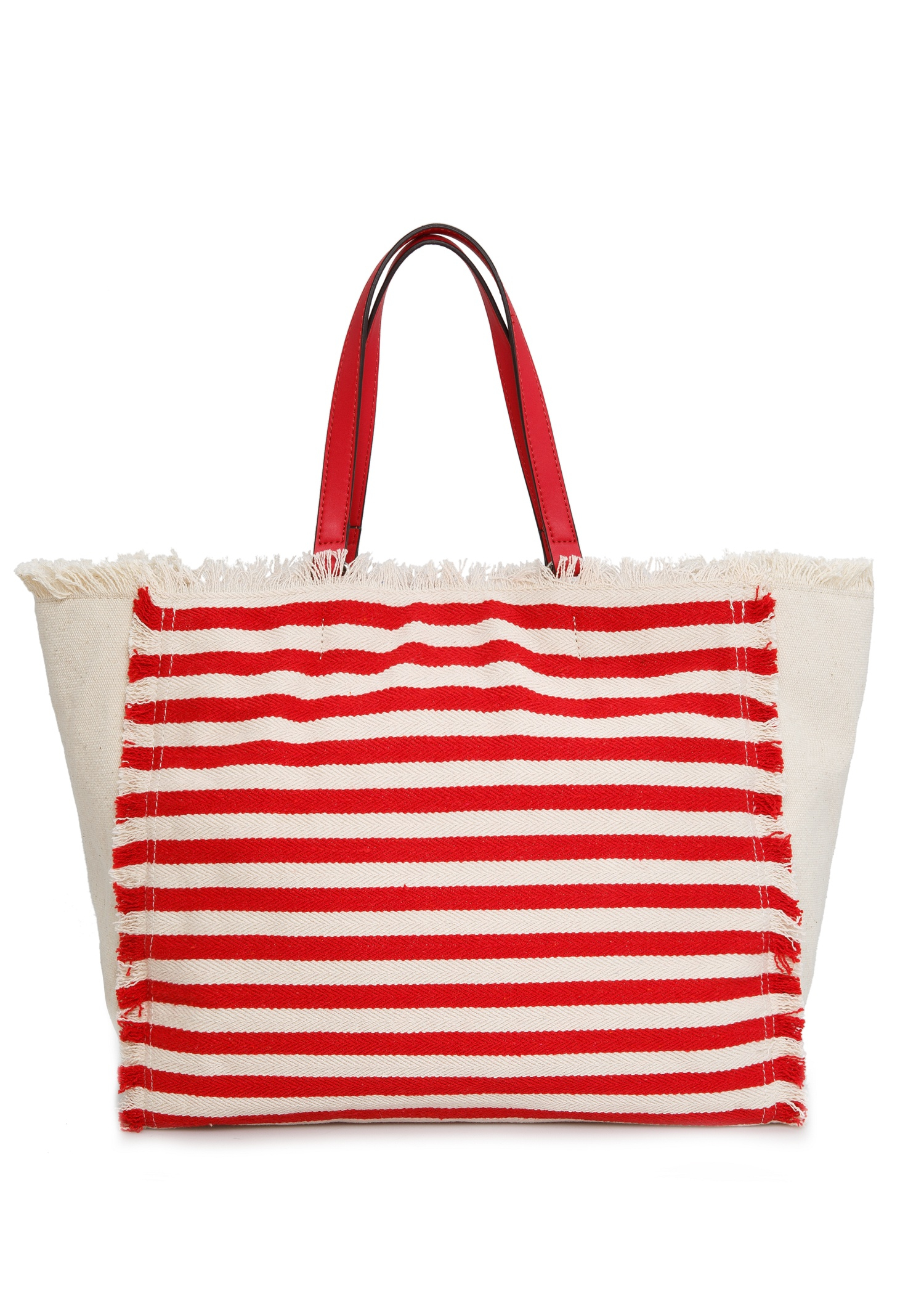 Lyst - Mango Striped Canvas Bag in Red