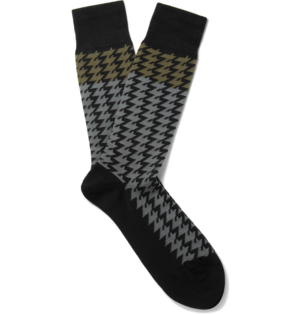 Lyst Paul Smith Houndstooth Cottonblend Socks in Black for Men