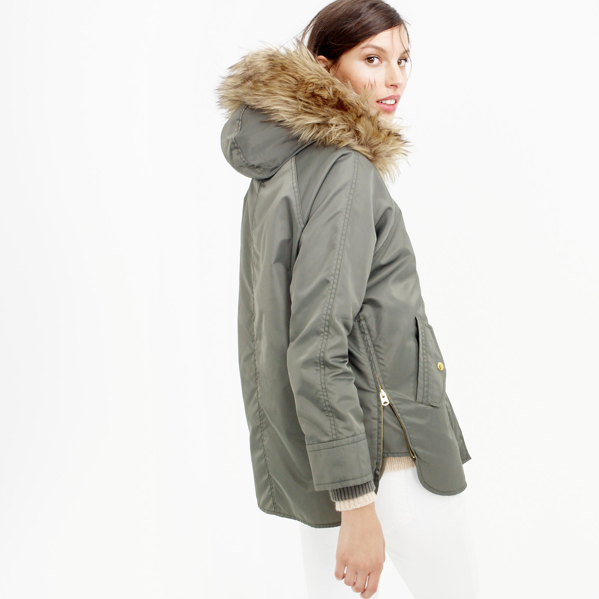 J.crew Collection Nylon Parka With Removable Liner in Green | Lyst