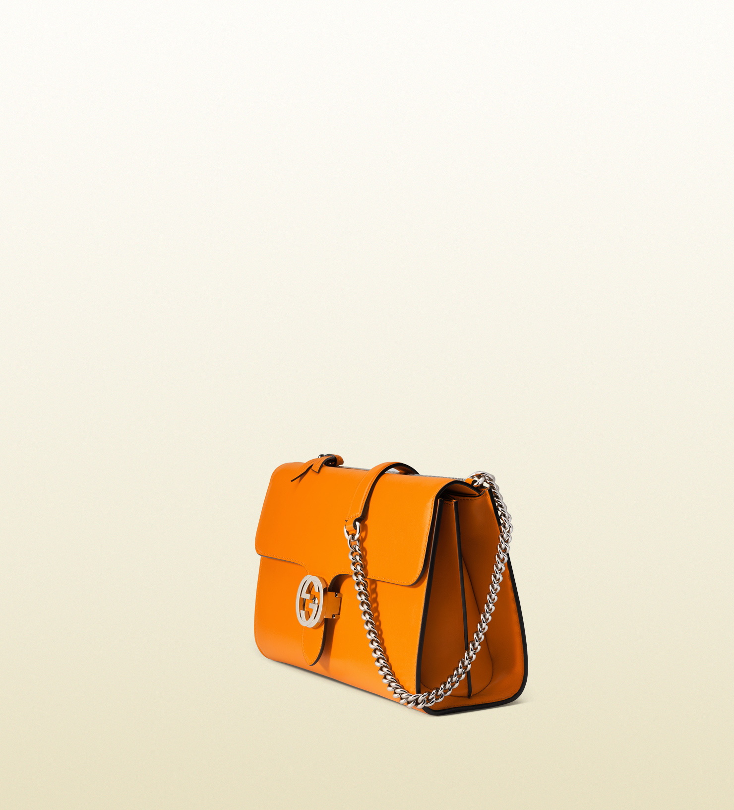 Gucci Interlocking Leather Shoulder Bag in Orange | Lyst