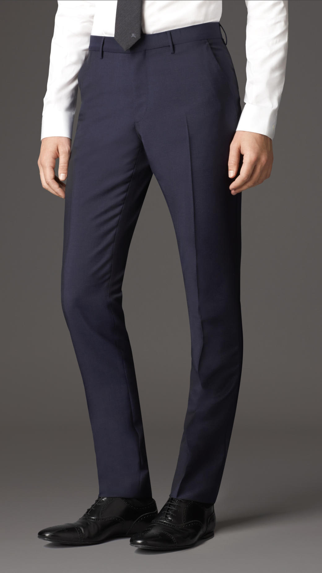 Burberry Slim Fit Wool Mohair Trousers in Blue for Men (navy) | Lyst