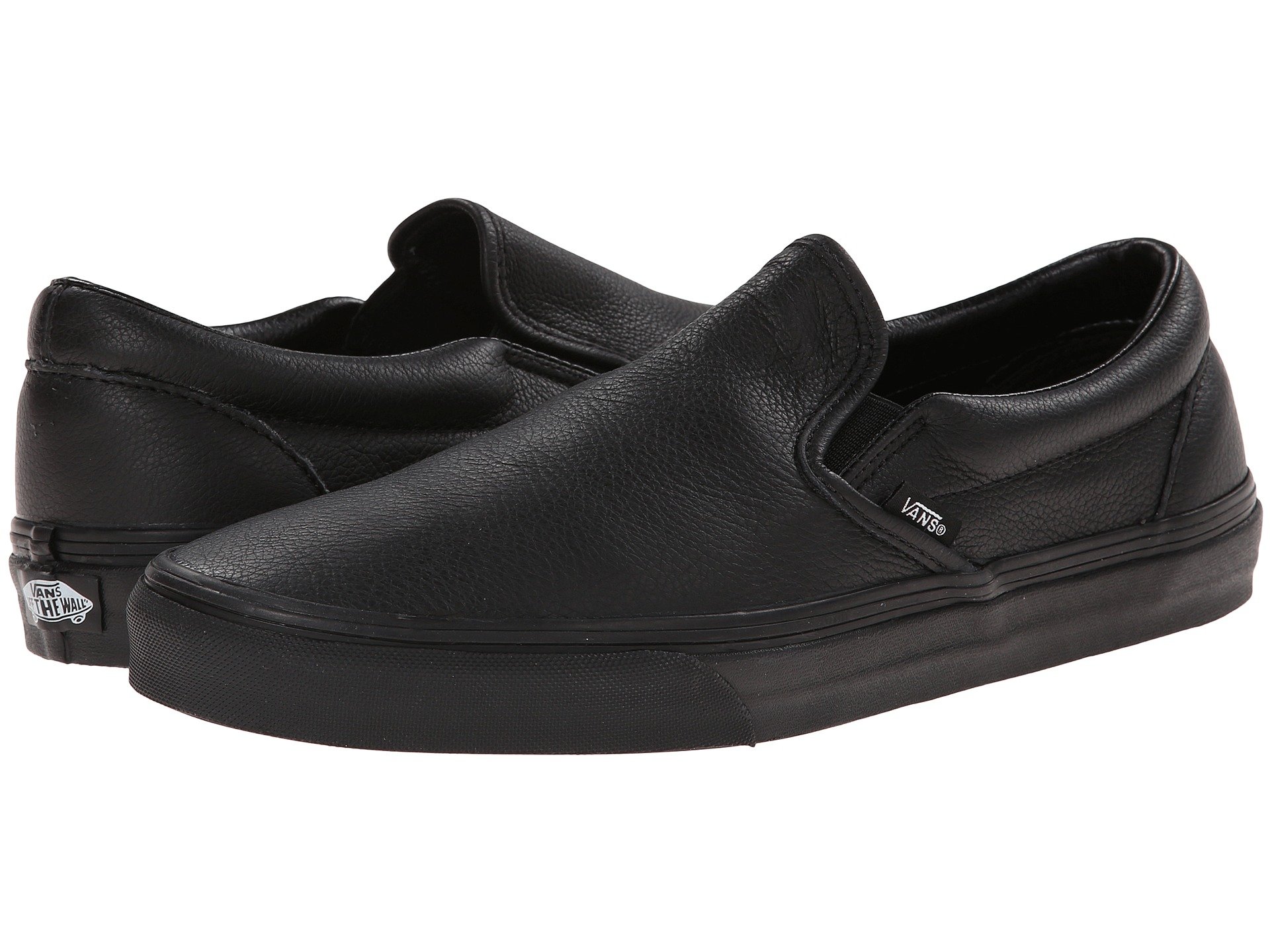  Vans  Classic Slip  on  in Black  Premium Leather Black  