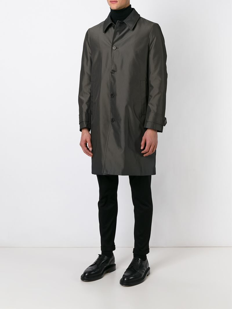 Lyst - Canali Classic Wool-Blend Raincoat in Gray for Men