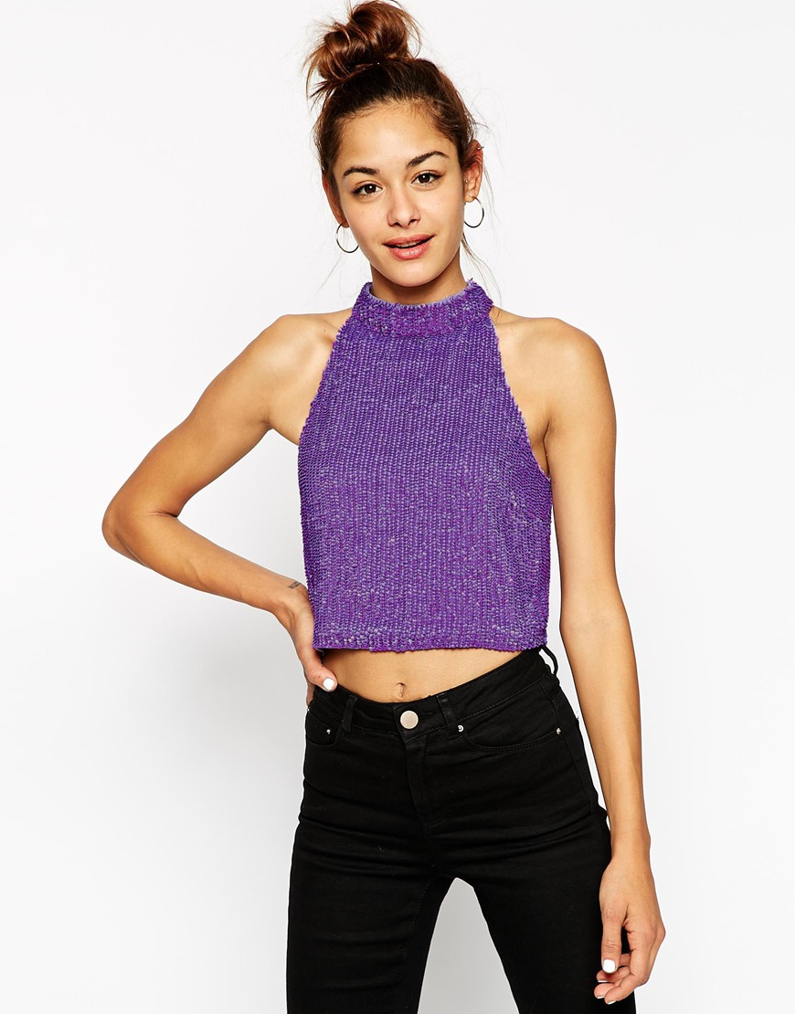 lilac sequin top