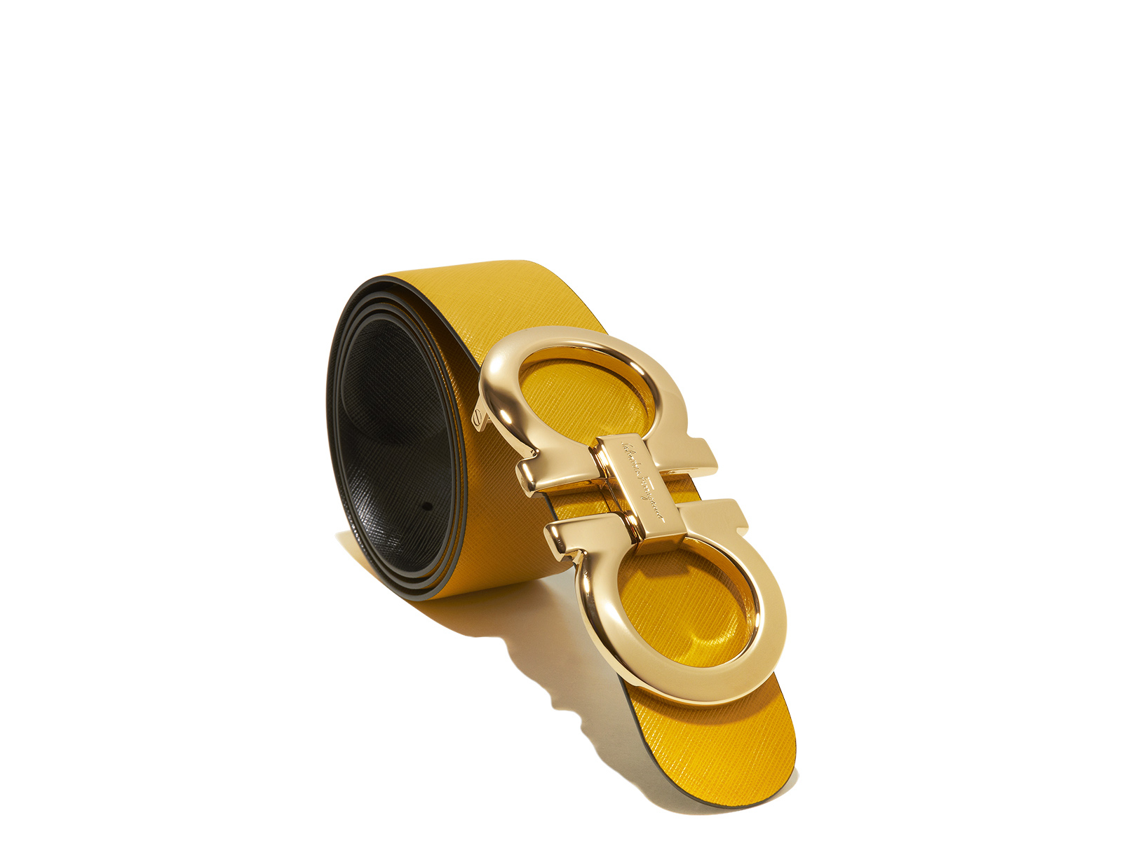 Ferragamo Oversized Double Gancio Belt in Yellow (Mustard) | Lyst