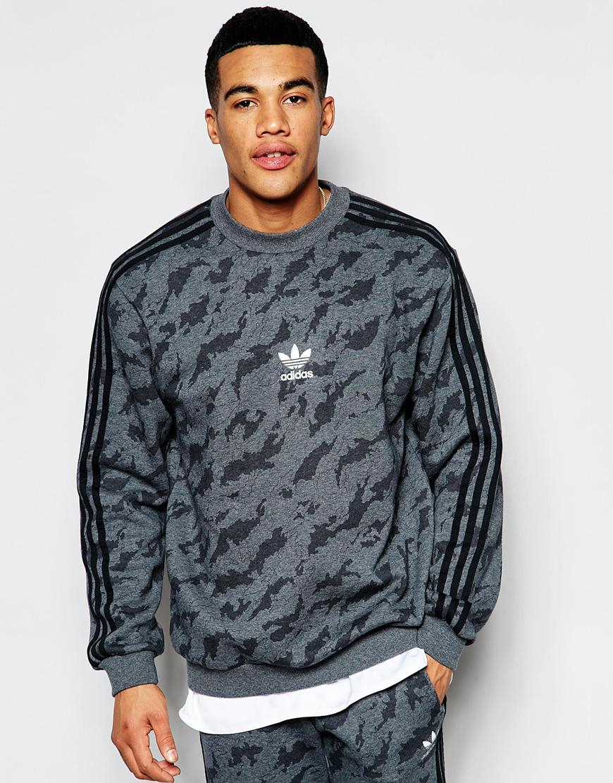  adidas  Originals Camo Sweatshirt  Aj7902 in Grey Gray for 