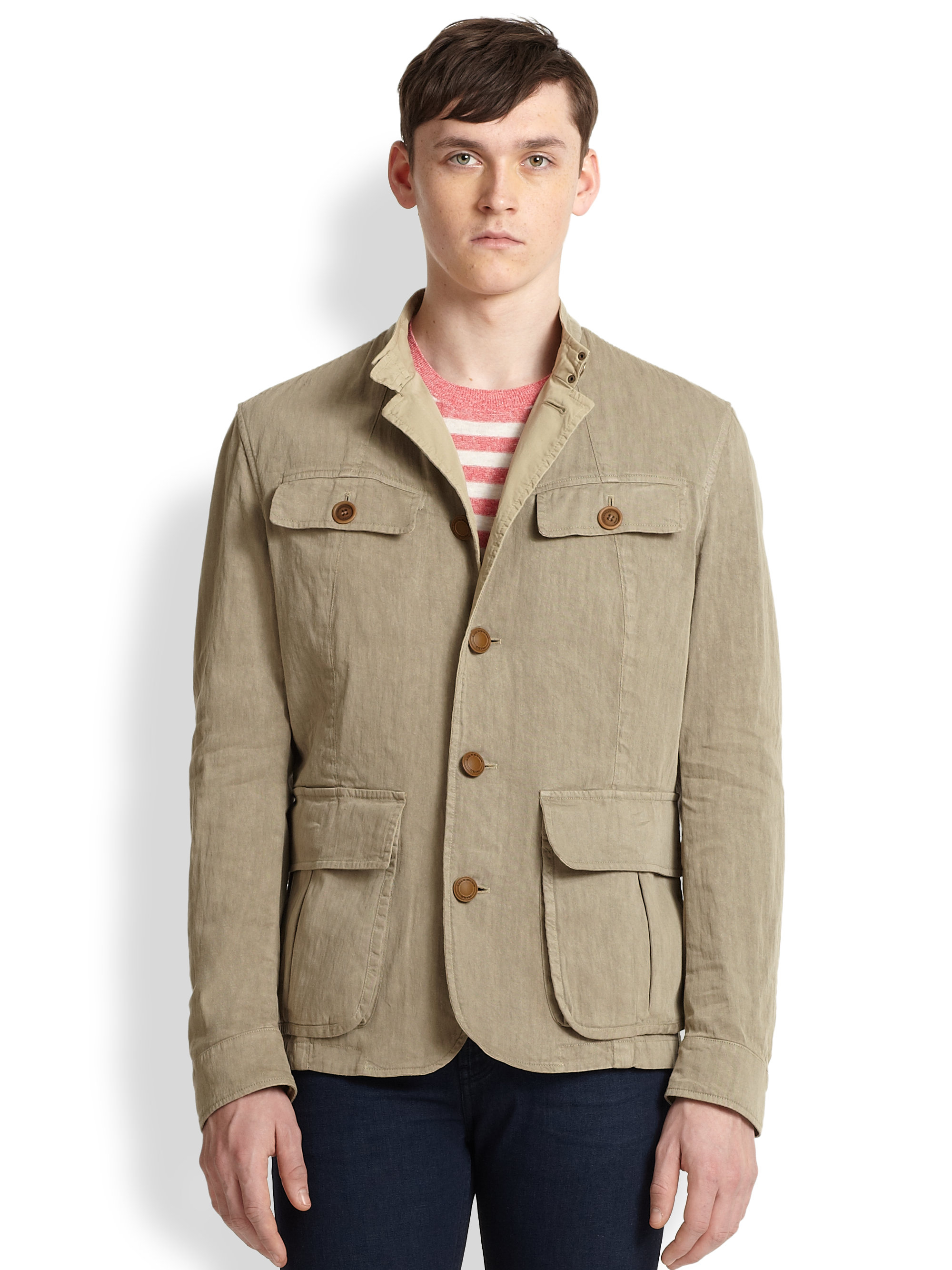 Lyst - Burberry Brit Rockfort Dyed Linen Jacket in Natural for Men