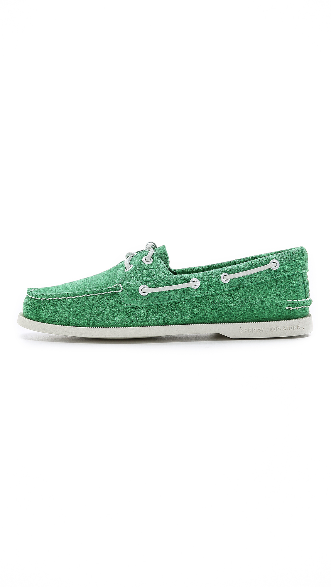 Lyst - Sperry Top-Sider A/o 2-eye Suede Boat Shoes in Green for Men