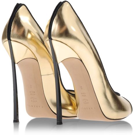 Casadei Pumps With Open Toe in Gold | Lyst