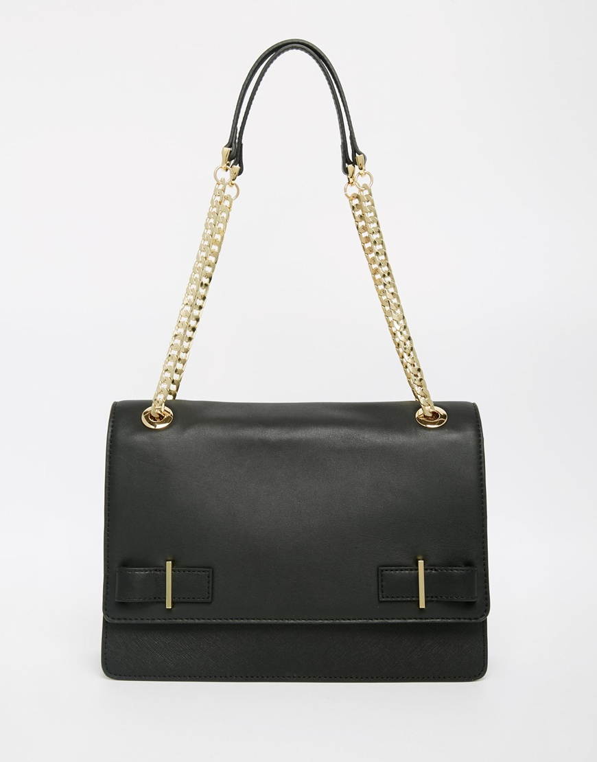 Lyst - Modalu Leather Shoulder Bag With Chain Strap in Black