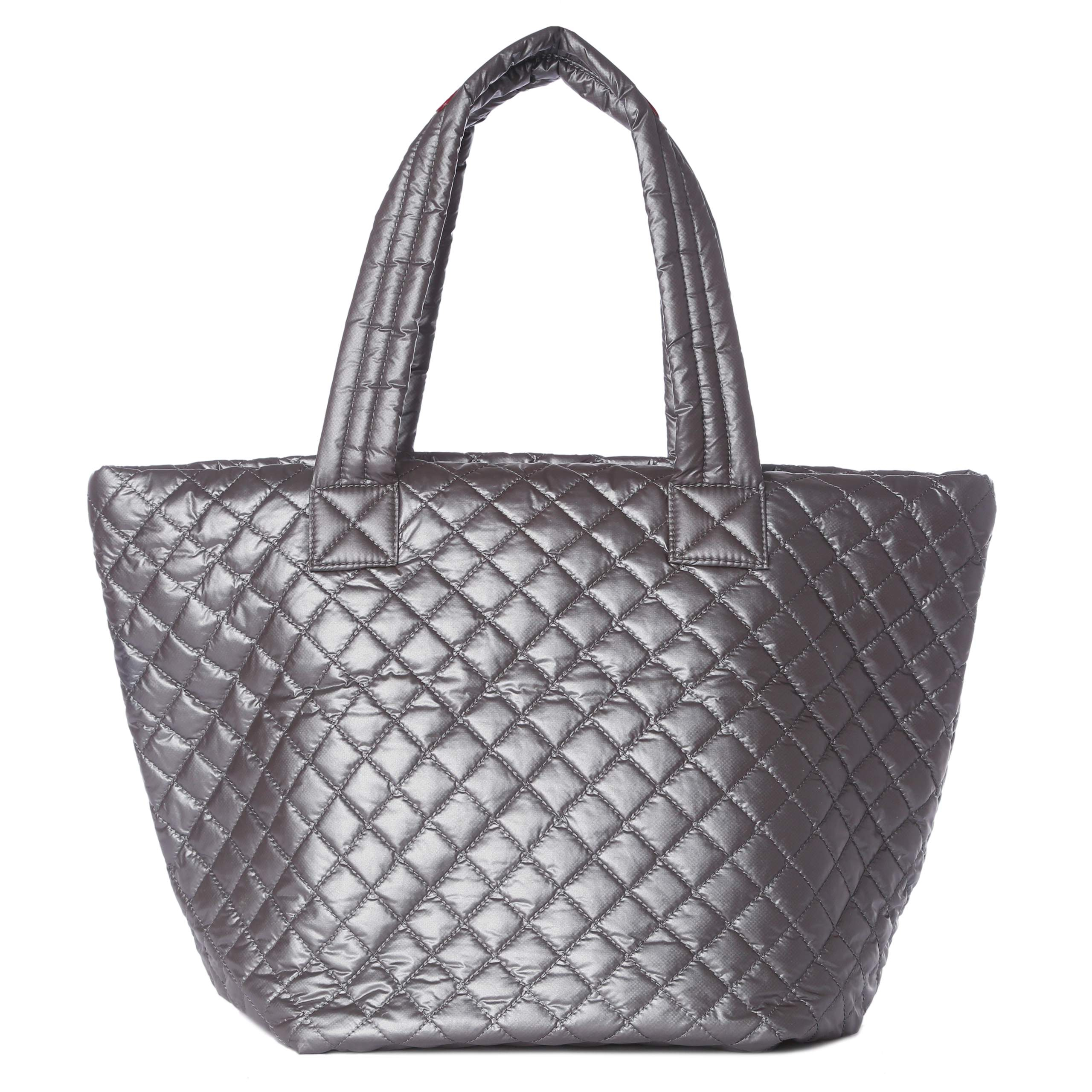 MZ Wallace Steel Metallic Quilted Oxford Medium Metro Tote in Gray - Lyst