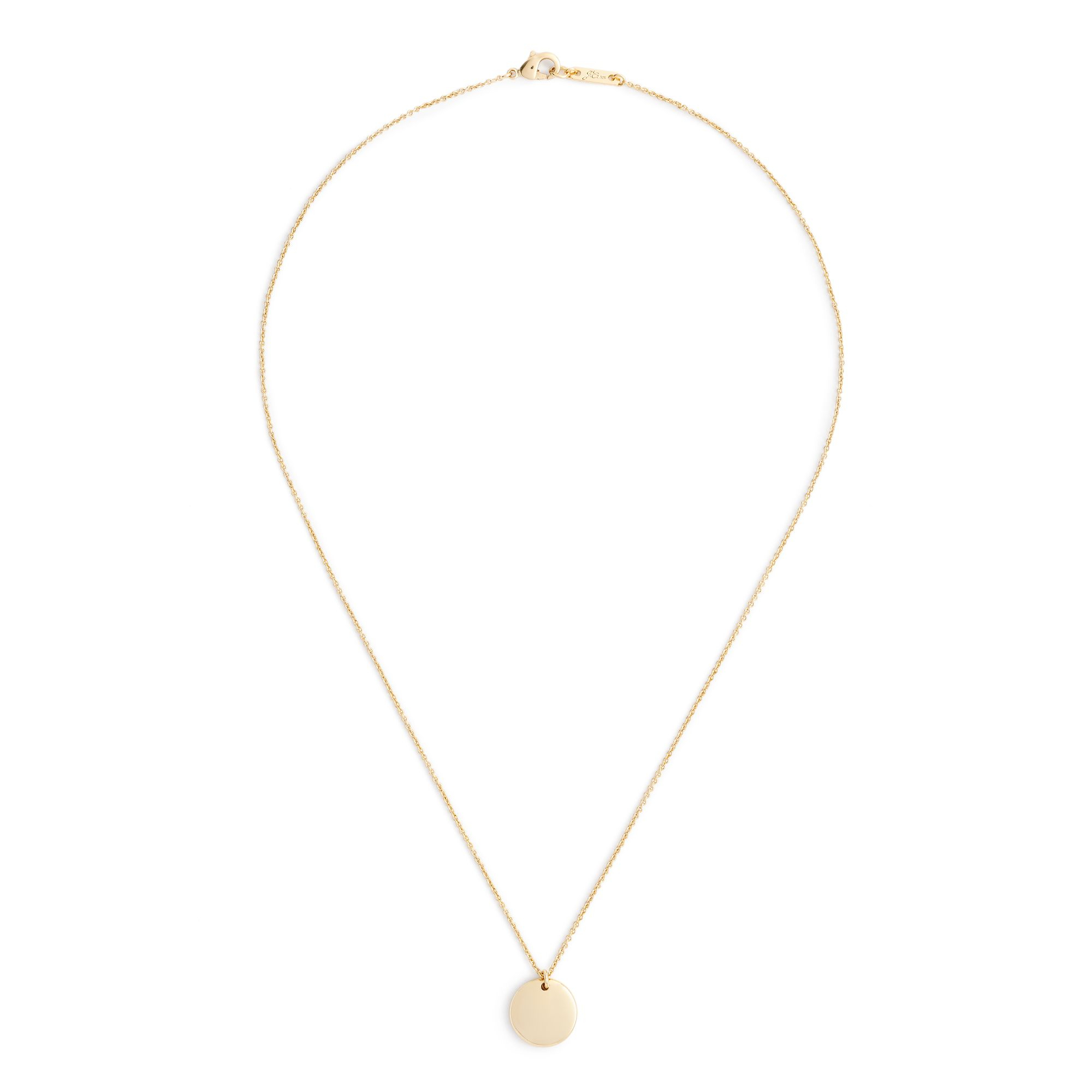 J.crew 14k Gold Circle Charm Necklace With 16