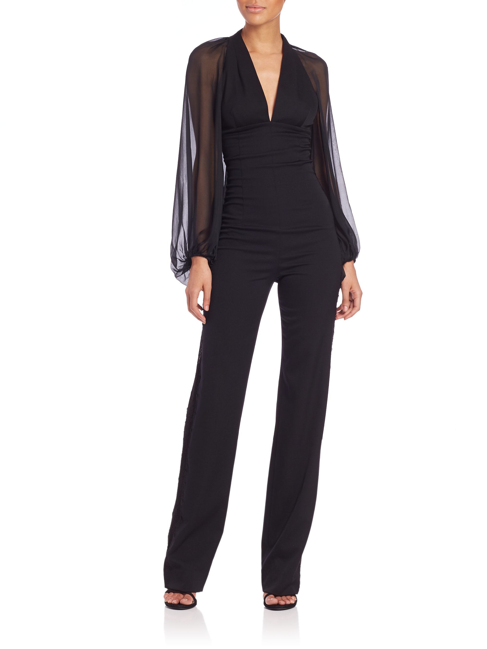 Lyst - Tamara Mellon Tuxedo Jumpsuit in Black