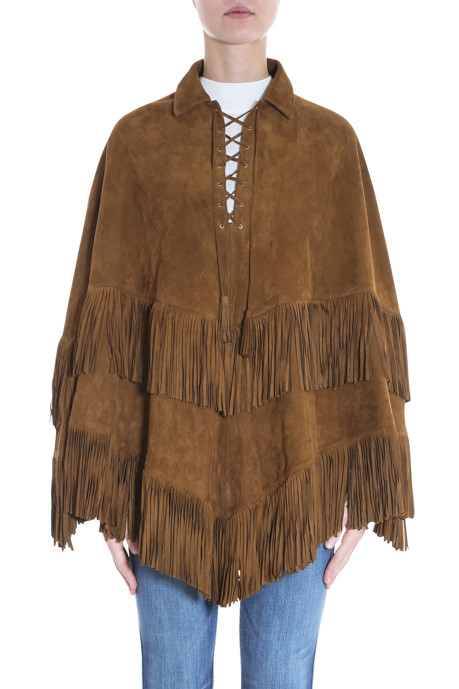 Lyst - Talitha Suede Poncho in Brown