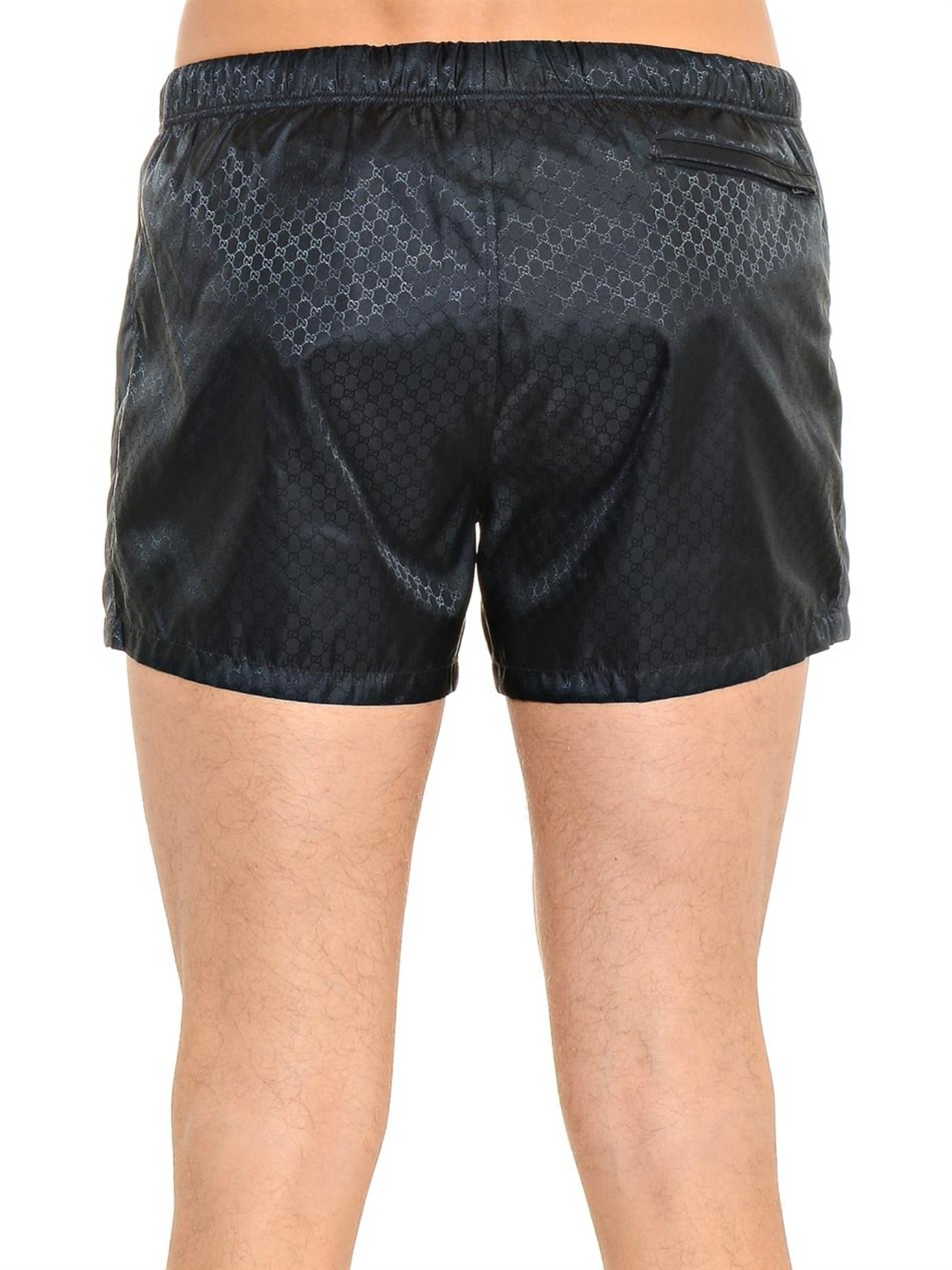Gucci Logo-Print Swim Shorts in Blue for Men - Lyst