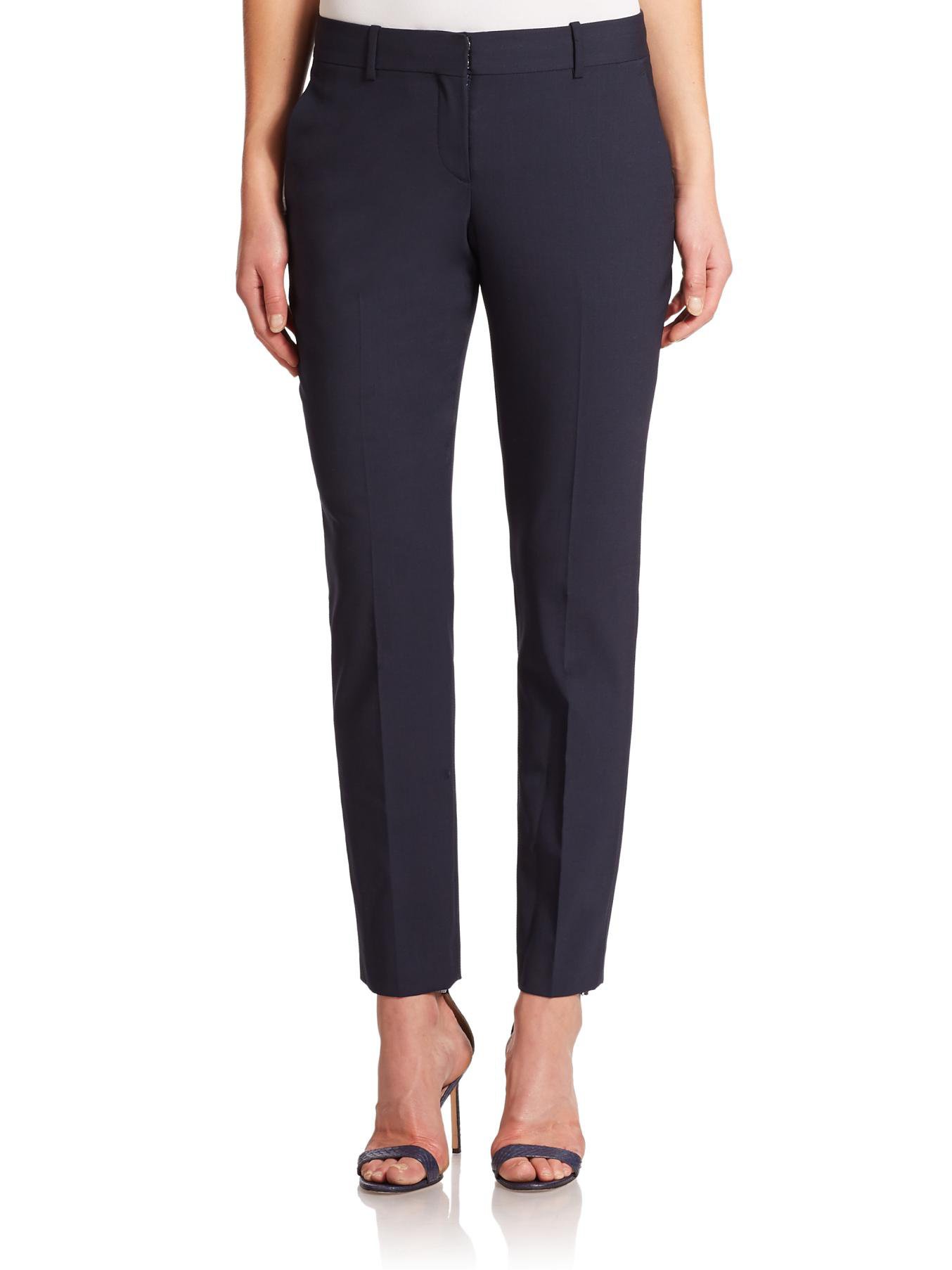 Theory Testra Edition Stretch Wool Cropped Pants in Blue (deep navy) | Lyst
