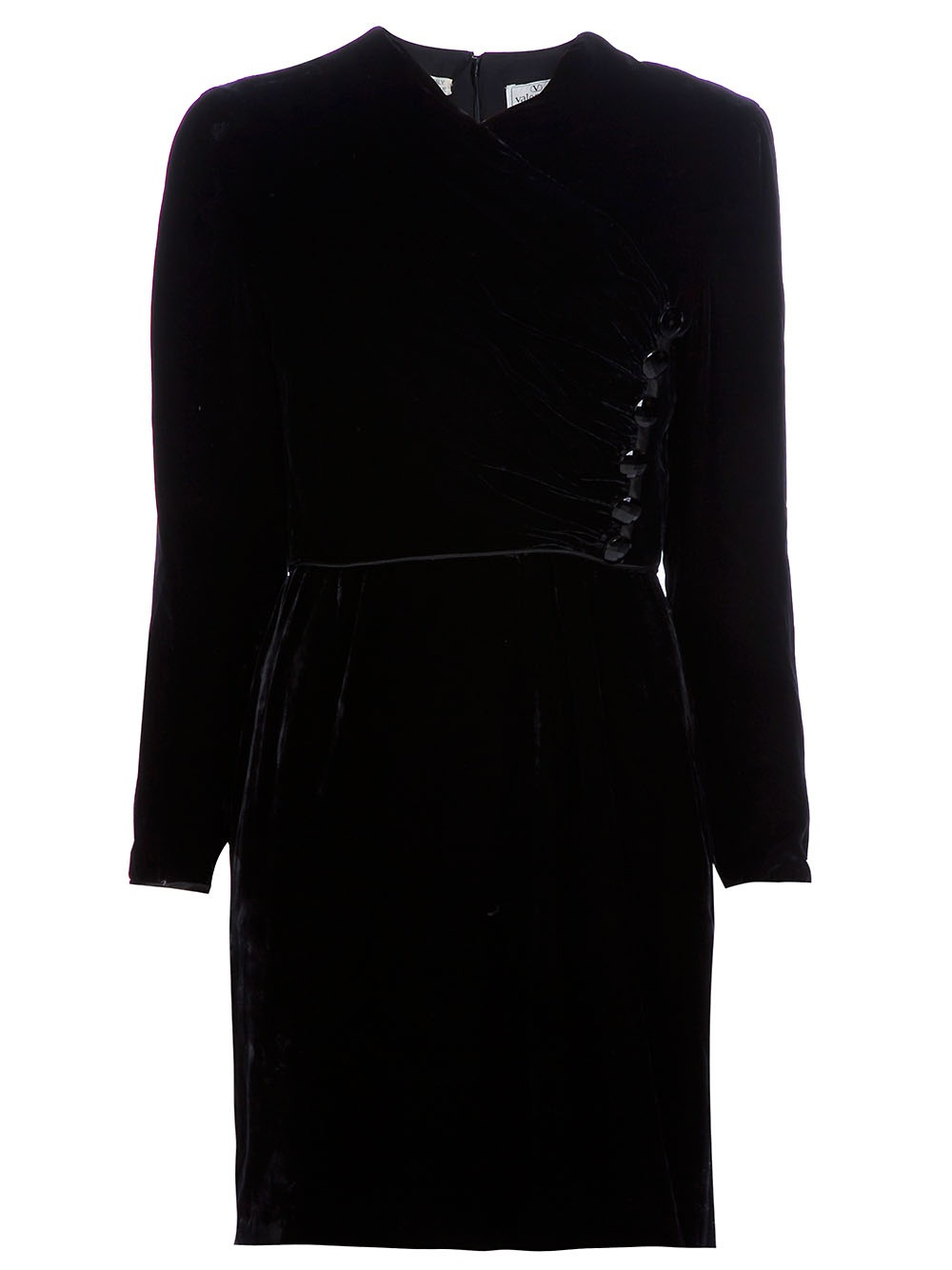 Valentino Buttoned Dress in Black | Lyst