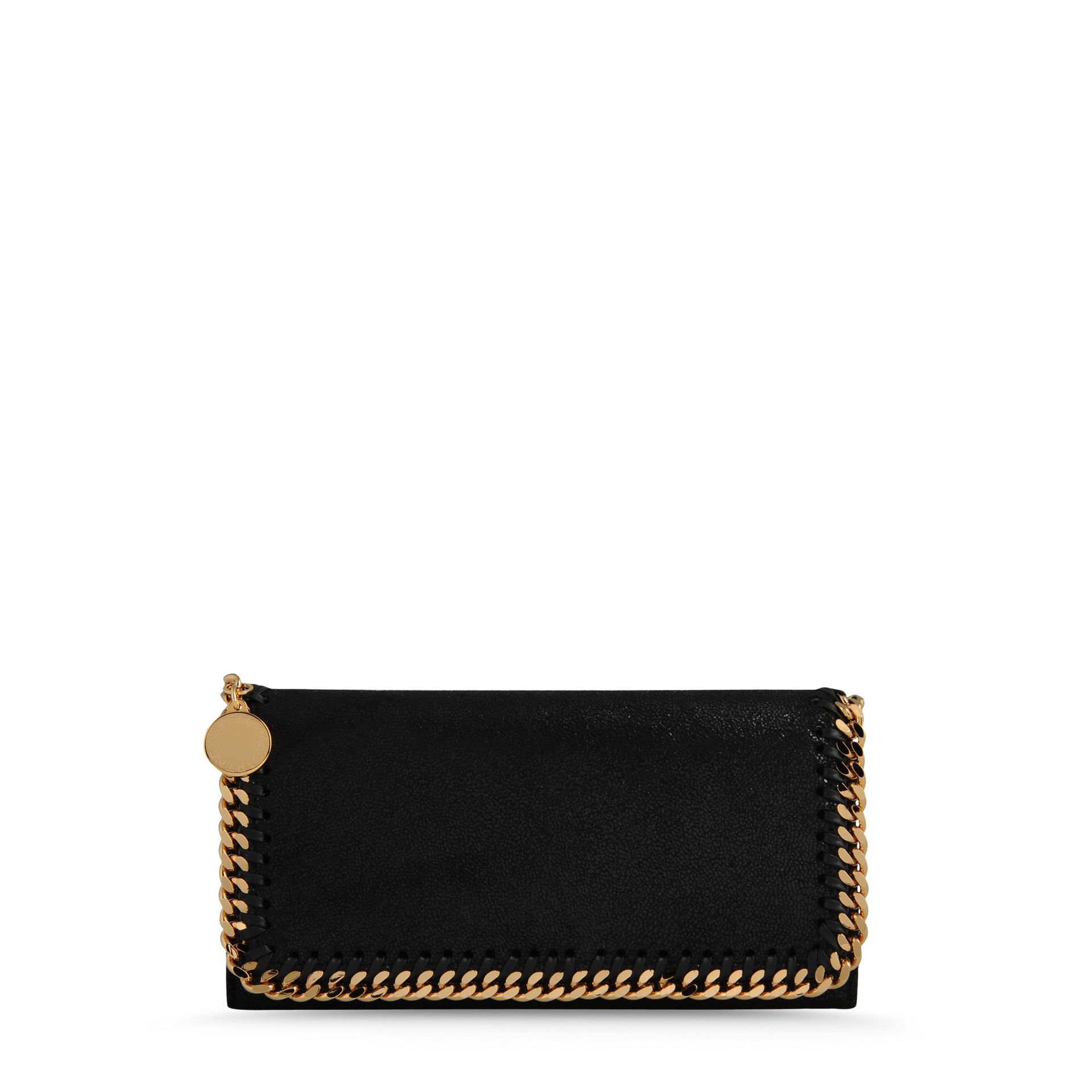 Stella McCartney Black Falabella Shaggy Deer Small Wallet in Black - Lyst