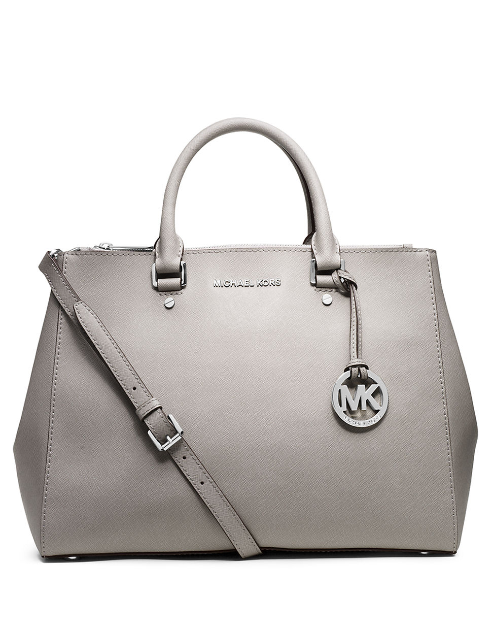 Lyst - Michael Michael Kors Jet Set Leather Large Dressy Tote Bag in Gray