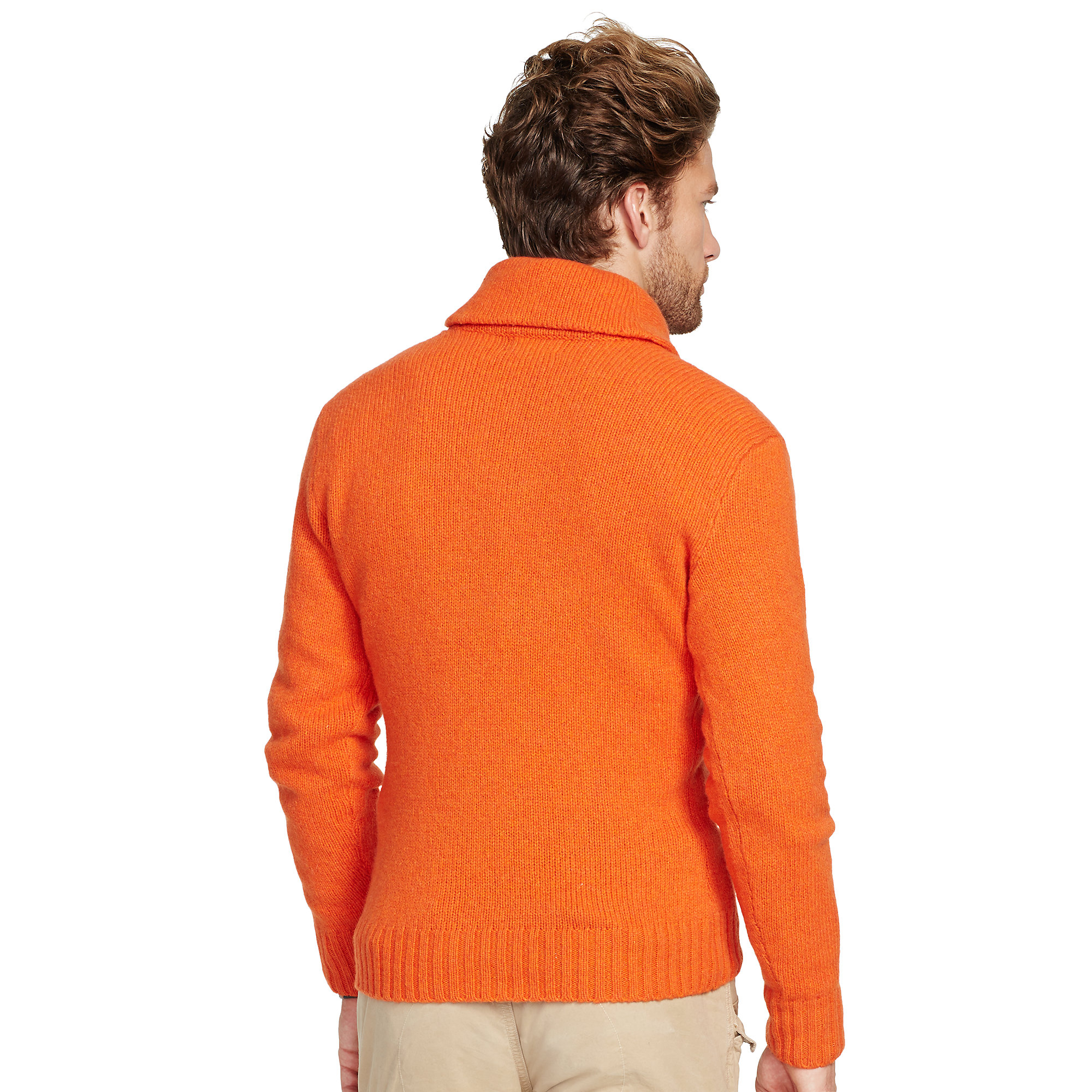 Polo ralph lauren Shawl Pullover Sweater in Orange for Men (Varsity ...