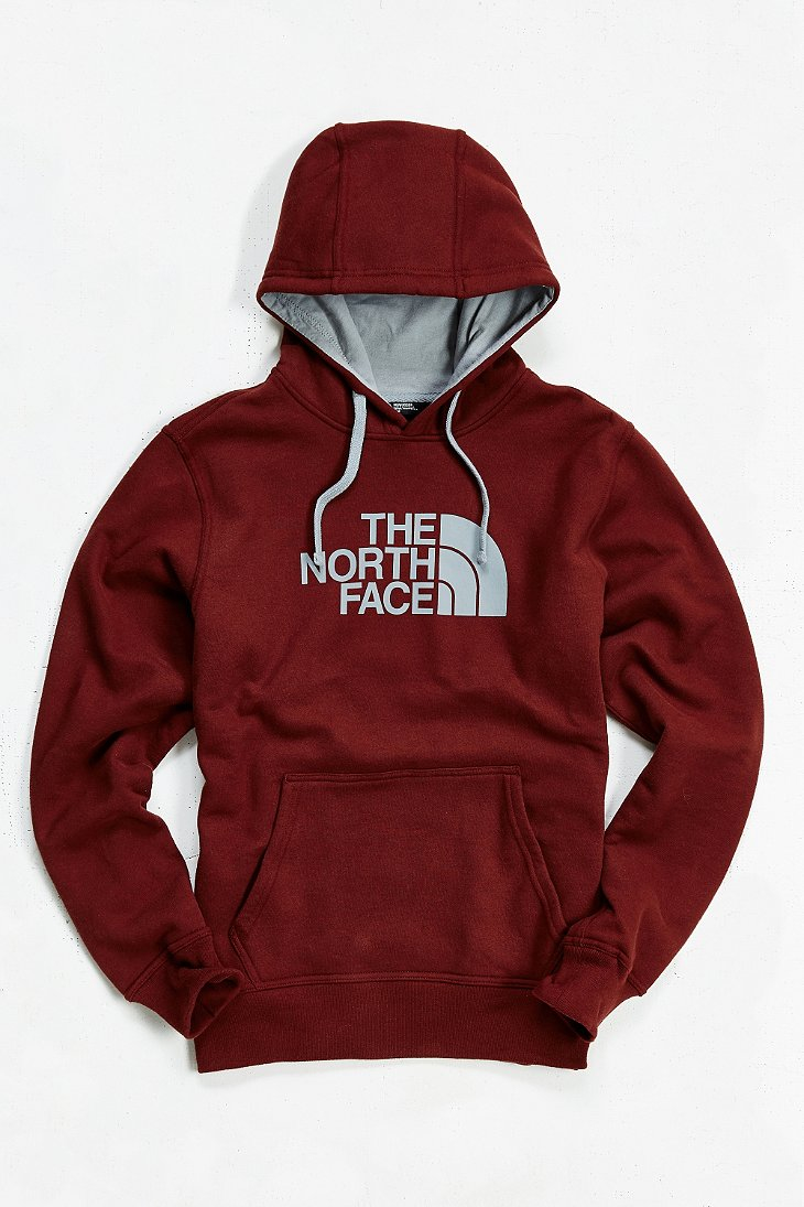 burgundy north face hoodie