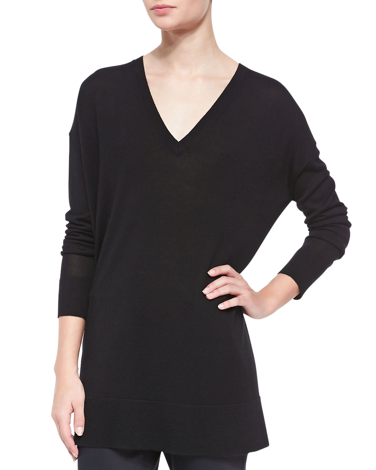 oversized v neck sweatshirt