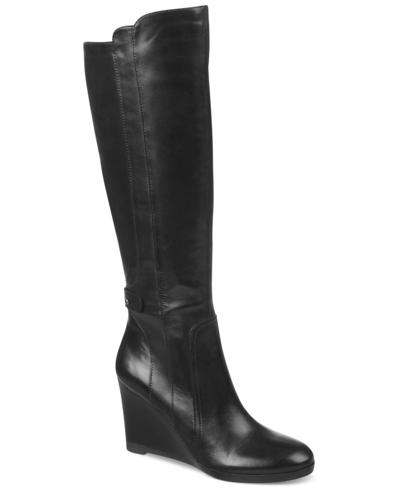 Franco sarto Walker Tall Wedge Boots in Black | Lyst