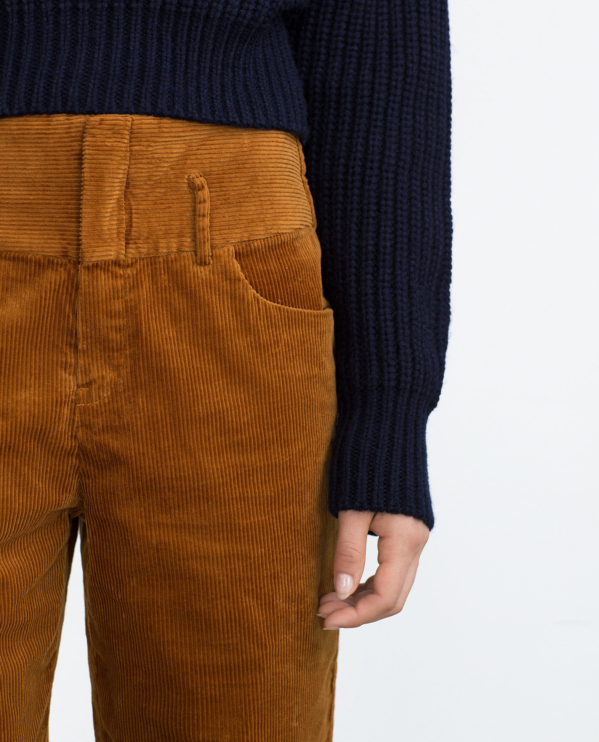 wide leg brown corduroy pants