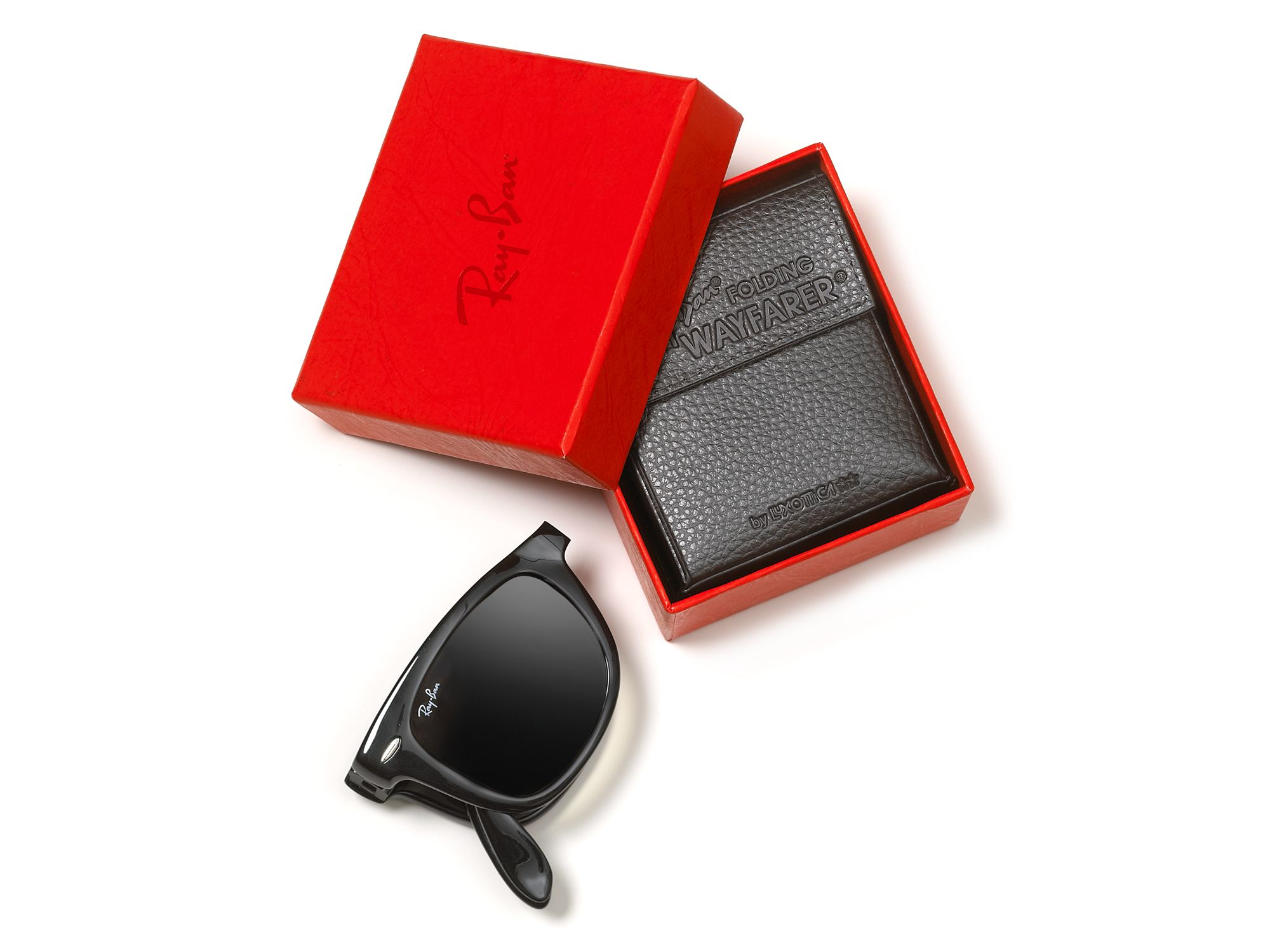 Lyst RayBan Folding Polarized Wayfarer Sunglass in Black
