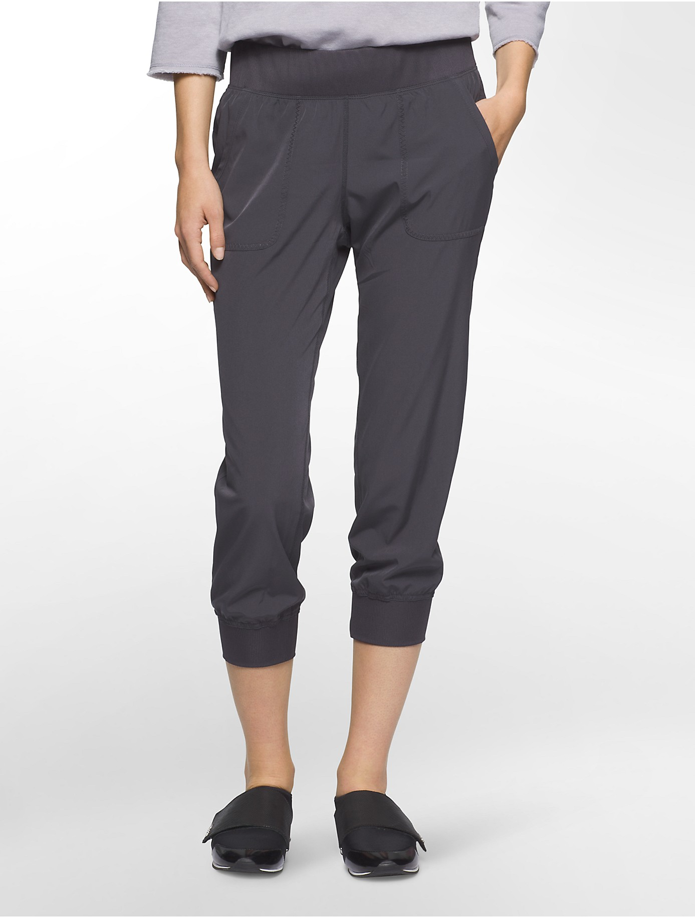 Lyst - Calvin Klein White Label Performance Banded Ankle Crop Pants in Gray