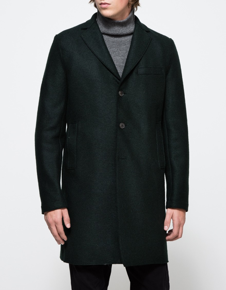 Lyst - Harris Wharf London Pressed Wool Boxy Coat in Green for Men
