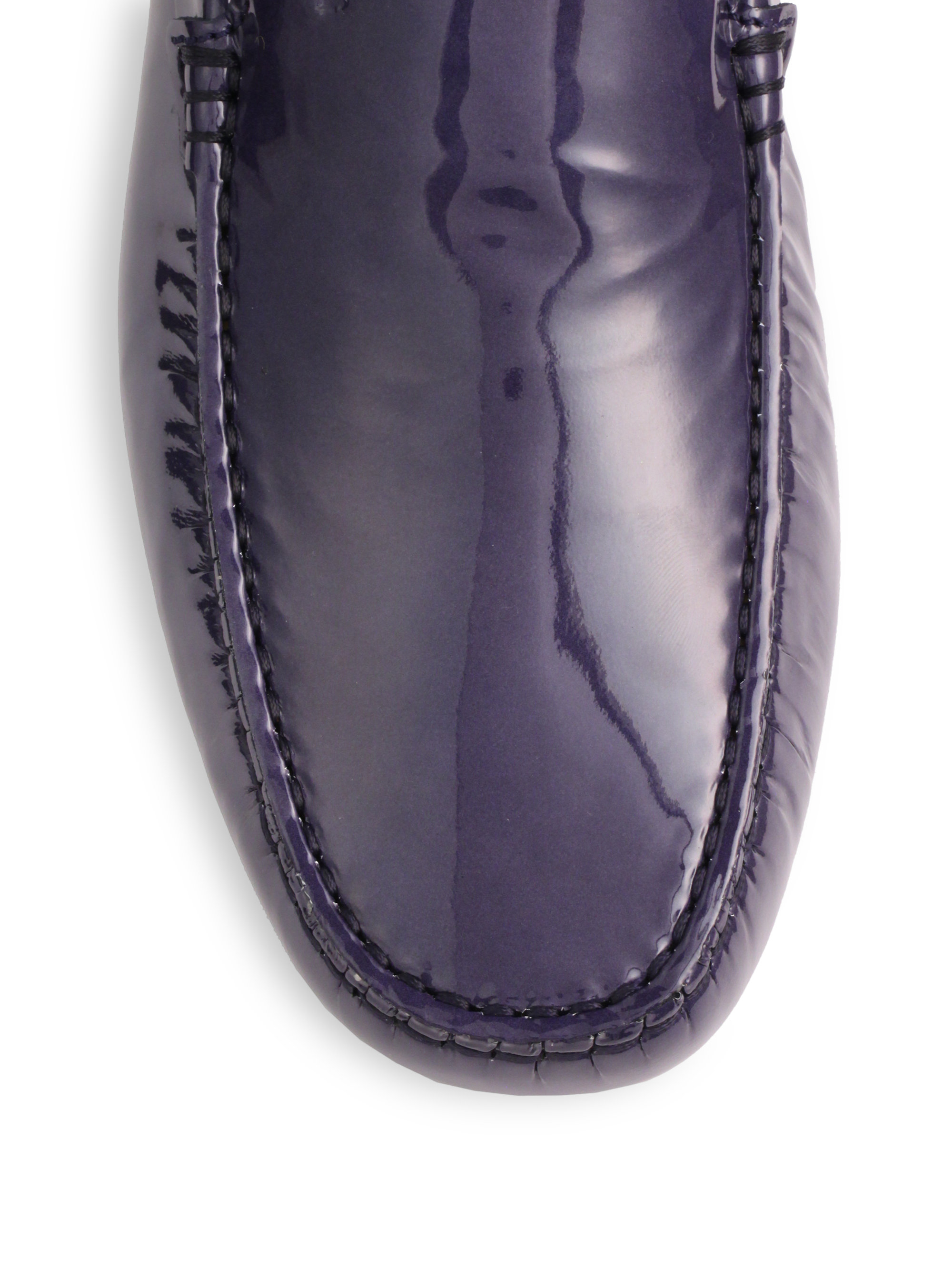 tods blue leather loafers