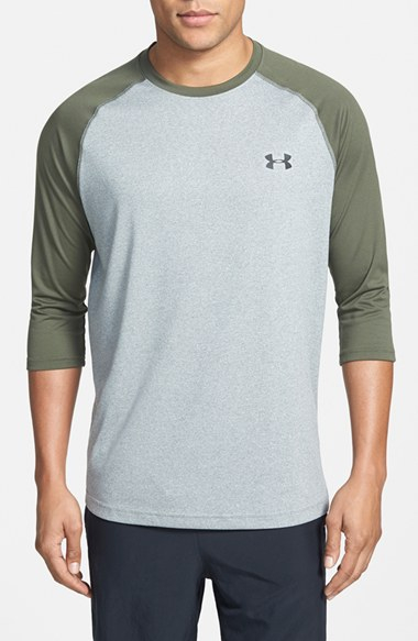 under armour 3 4 sleeve baseball shirt