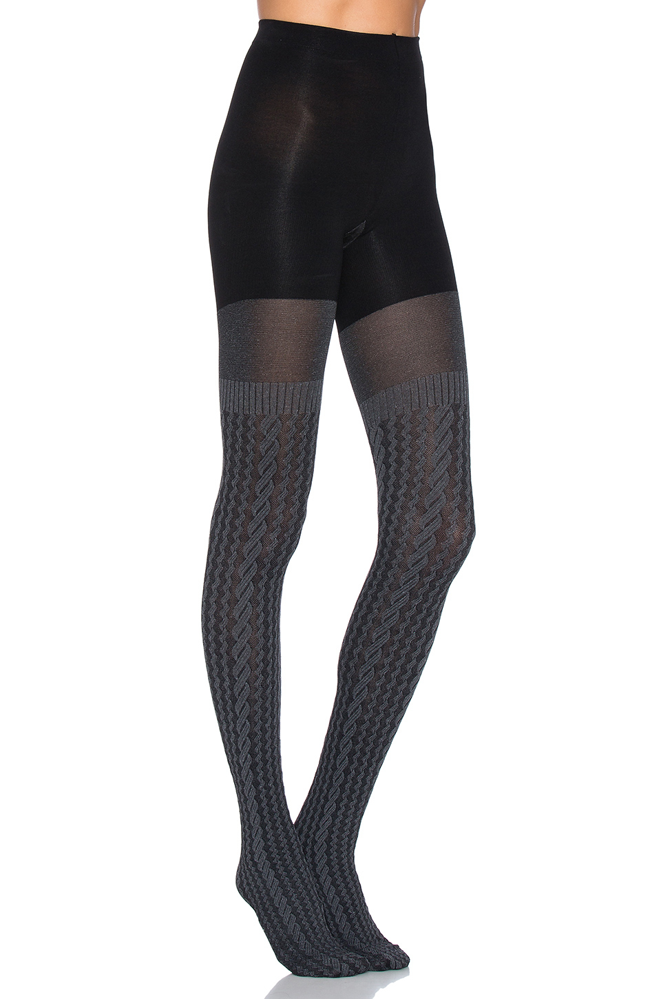 Lyst - Spanx Cable Knit Tights in Gray