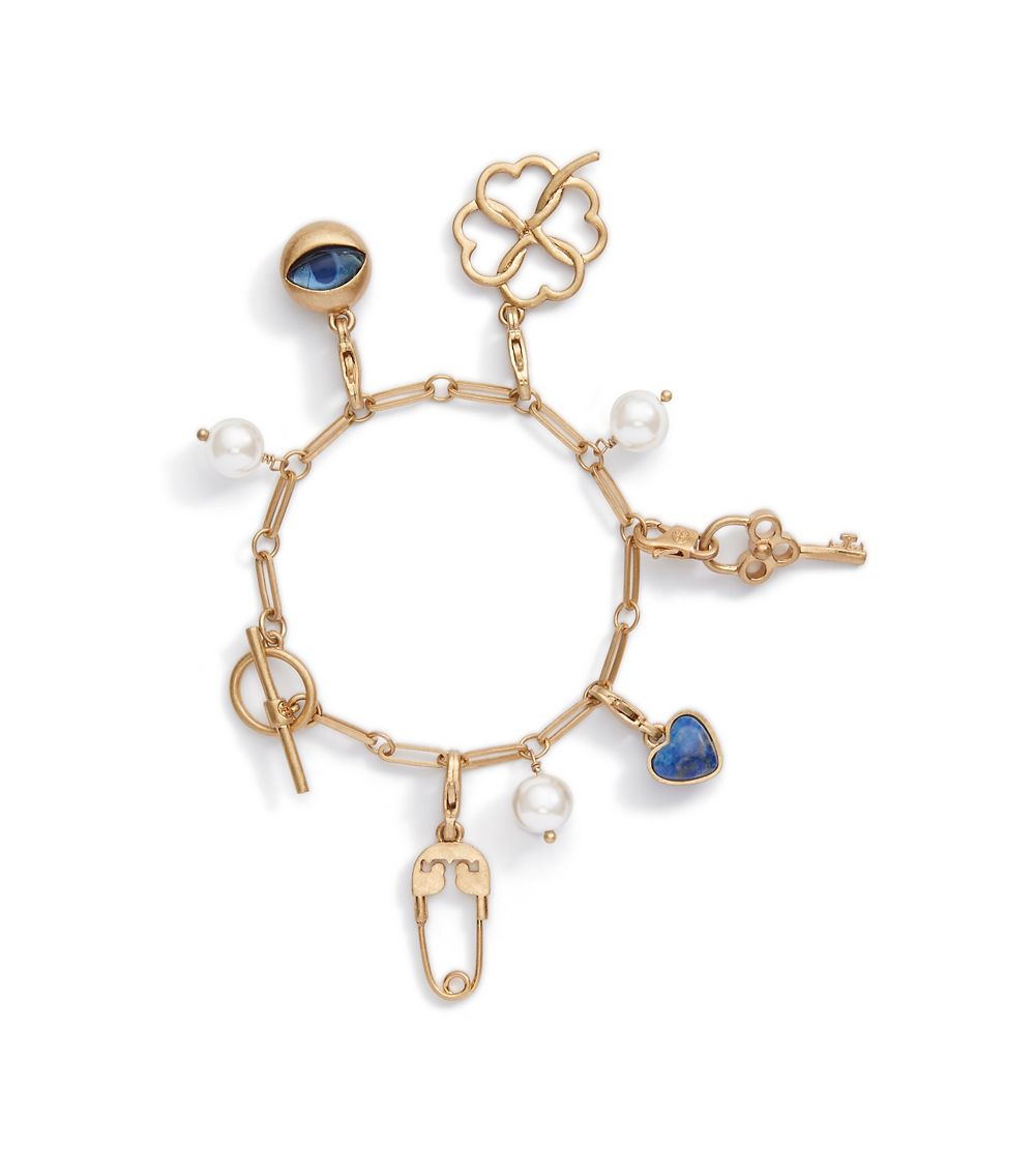 Lyst Tory Burch Charm Bracelet In Metallic Gallery
