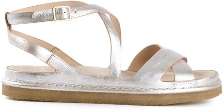 carlo crisscross roberto sandals metallic del