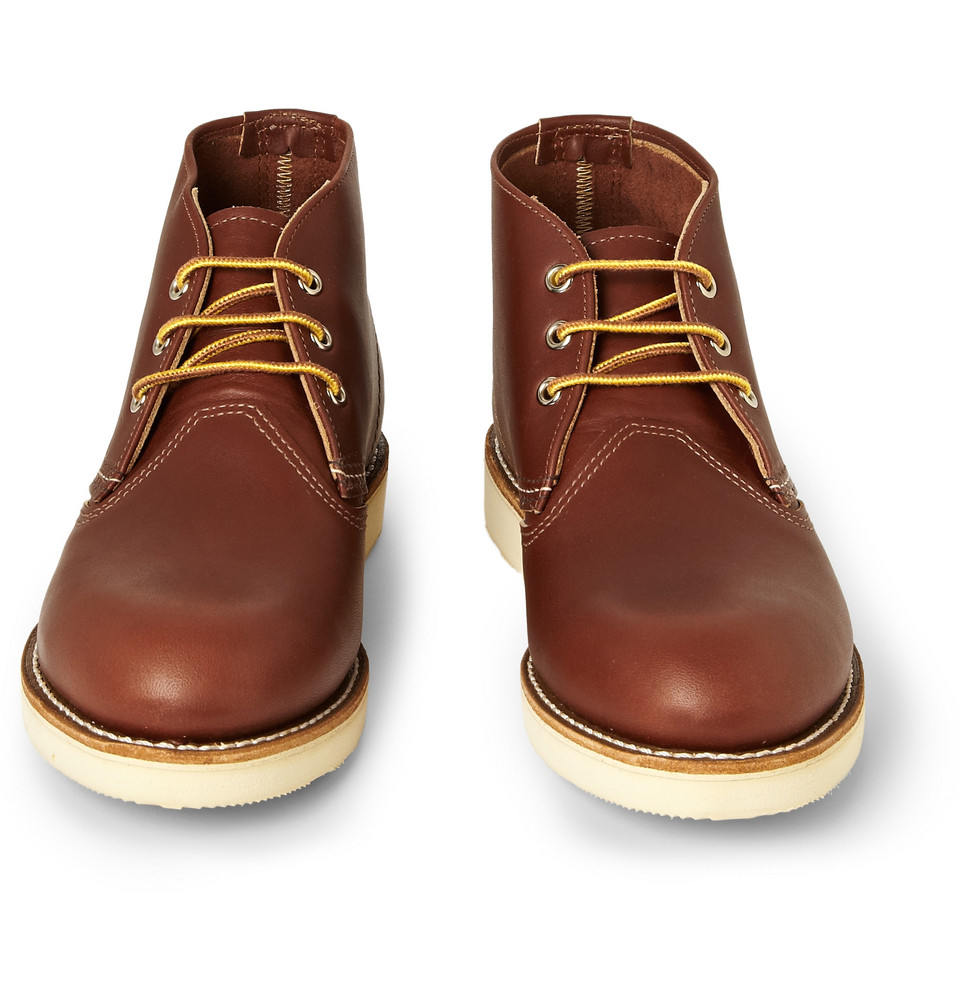 Red wing Work Chukka Rubbersoled Leather Boots in Brown for Men | Lyst