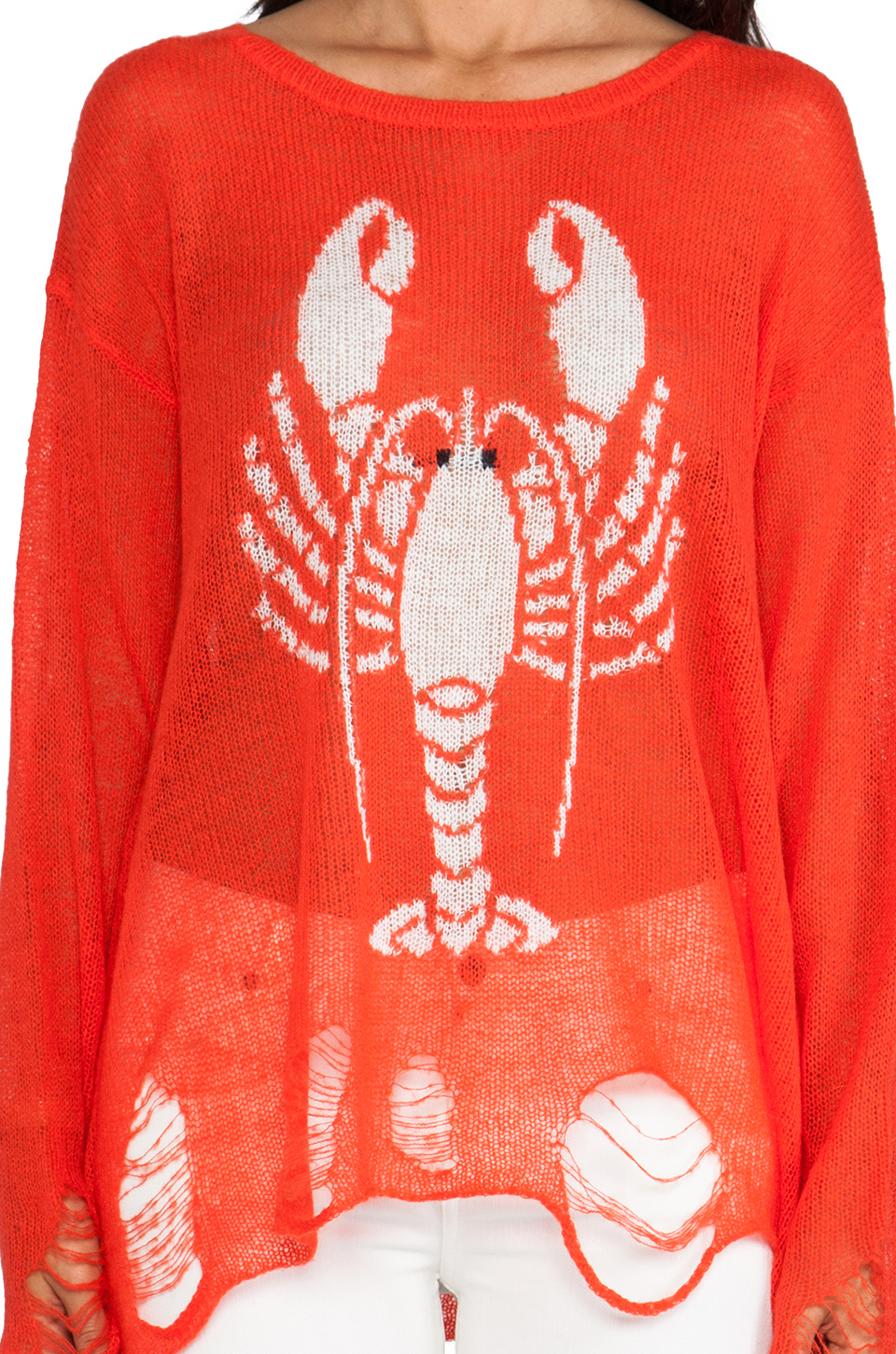 Lyst Wildfox Lenon Lobster Sweater in Orange in Orange