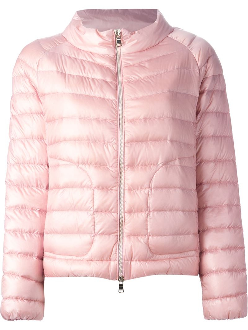 Moncler Classic Quilted Jacket in Pink  Lyst