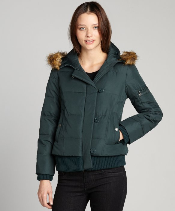 dkny green winter jacket