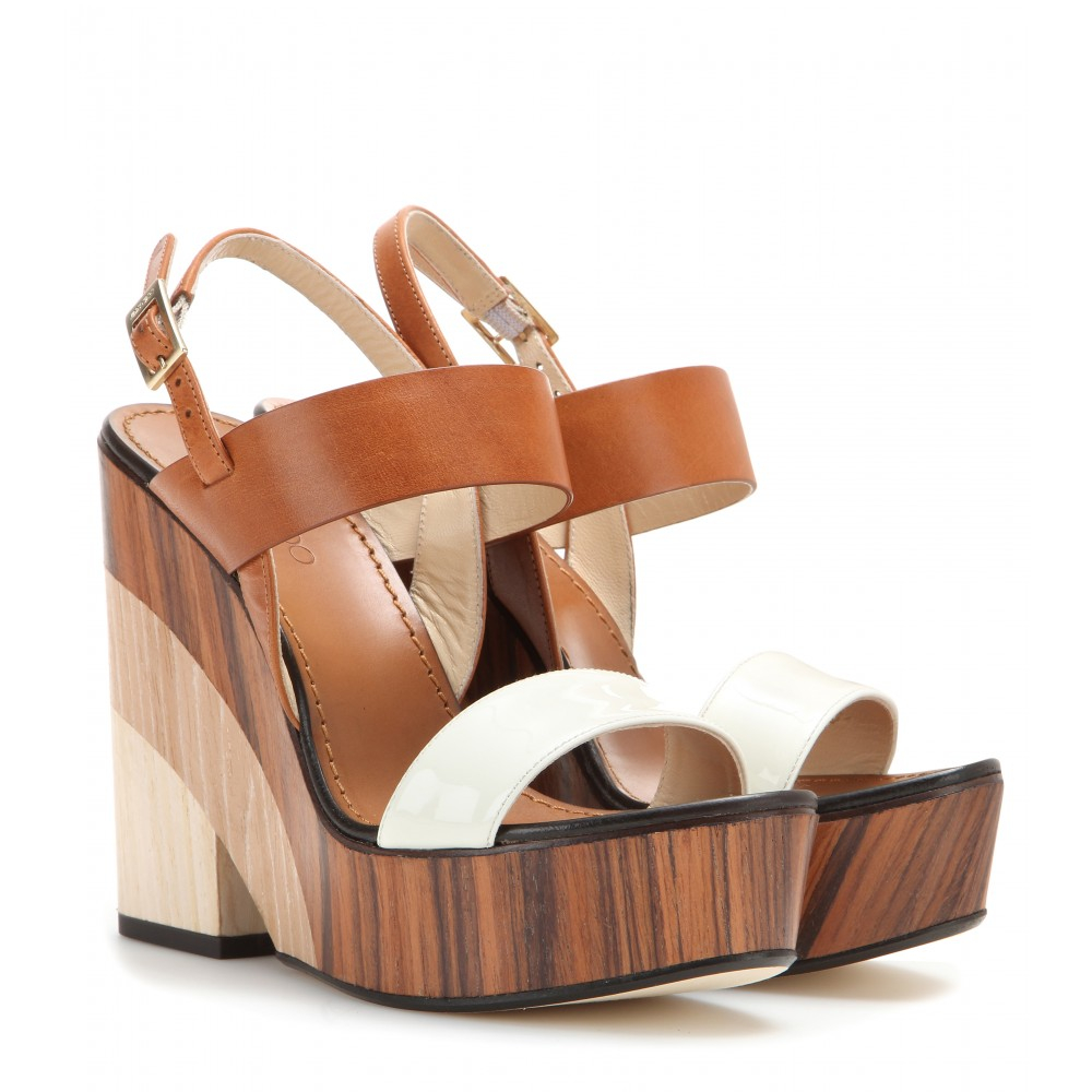brown wood wedges