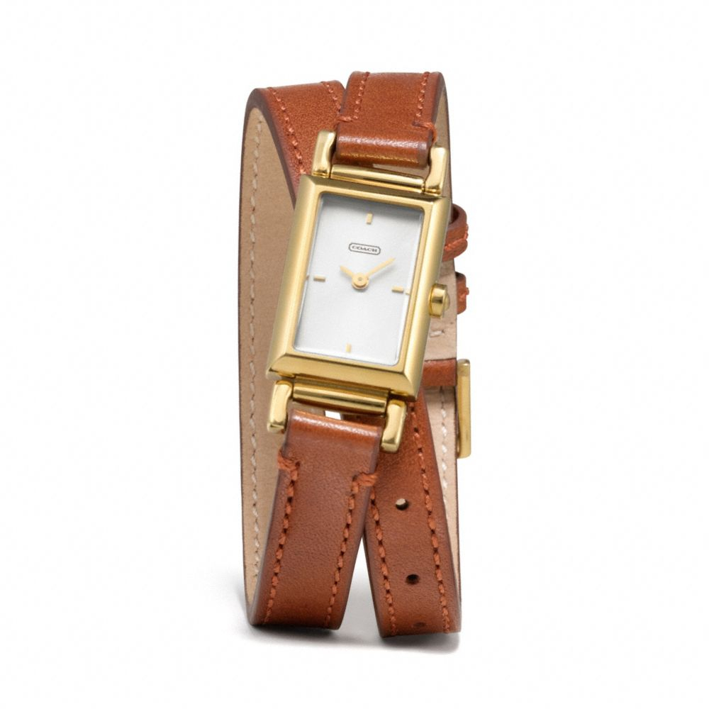 Lyst Coach Madison Gold Plated Double Wrap Strap Watch In Brown