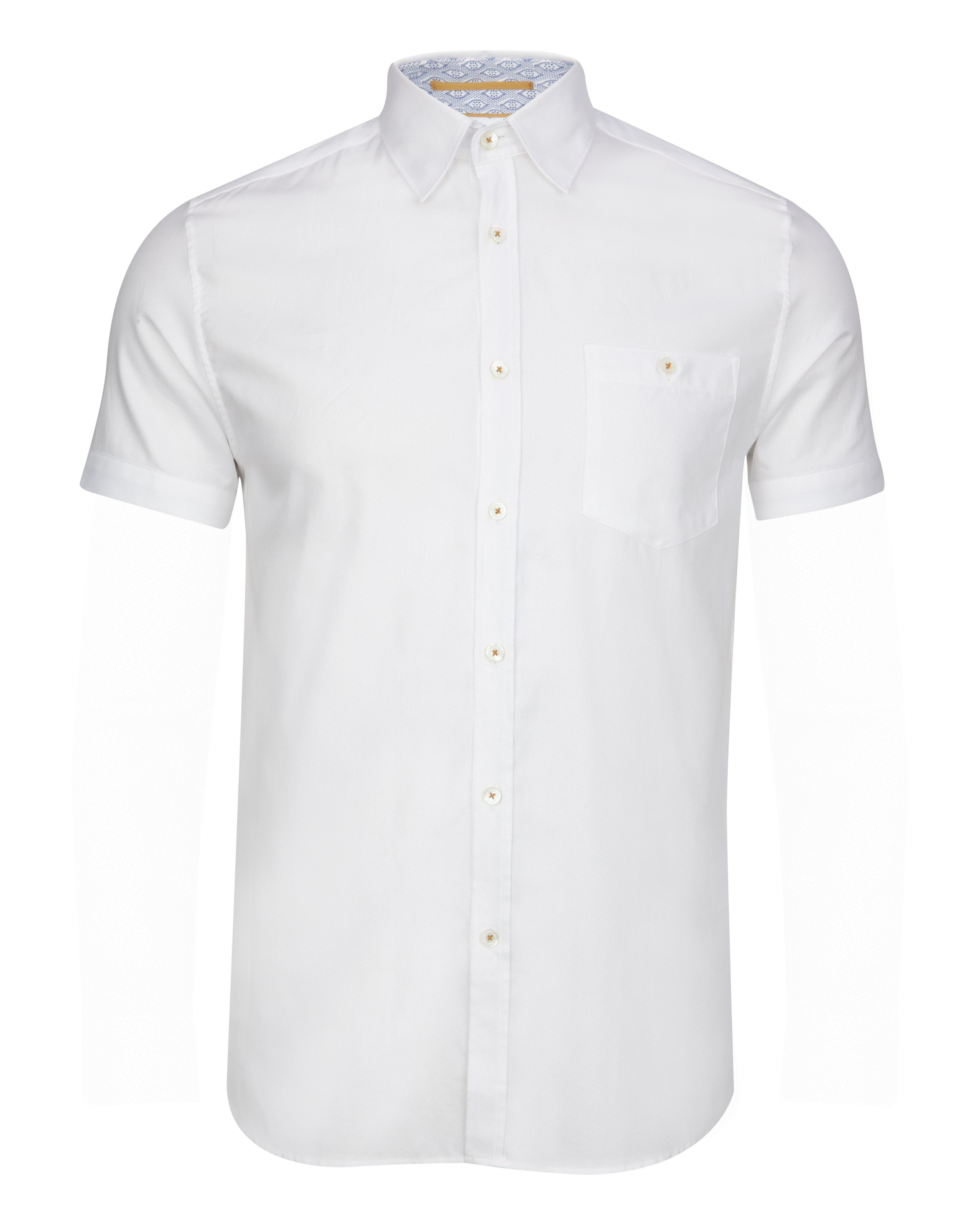 Ted baker Donot Plain Short Sleeve Shirt in White for Men | Lyst