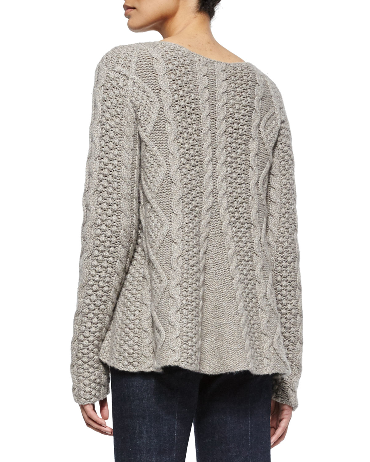 Lyst - Co. Cable-knit Long-sleeve Cashmere Sweater in White