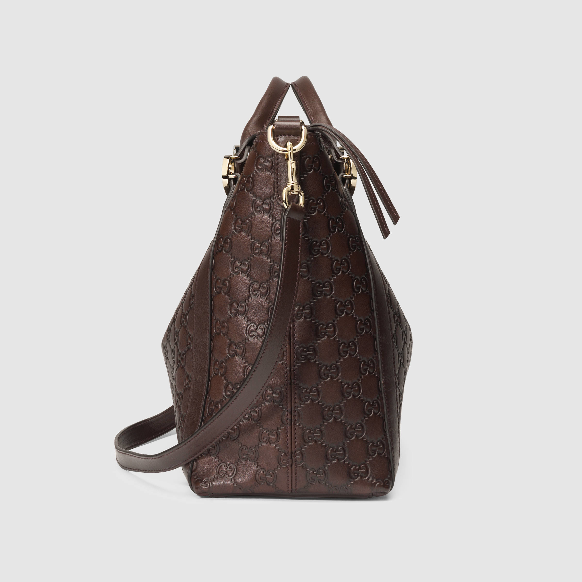 Lyst Gucci Miss Gg Ssima Leather Top Handle Bag In Brown