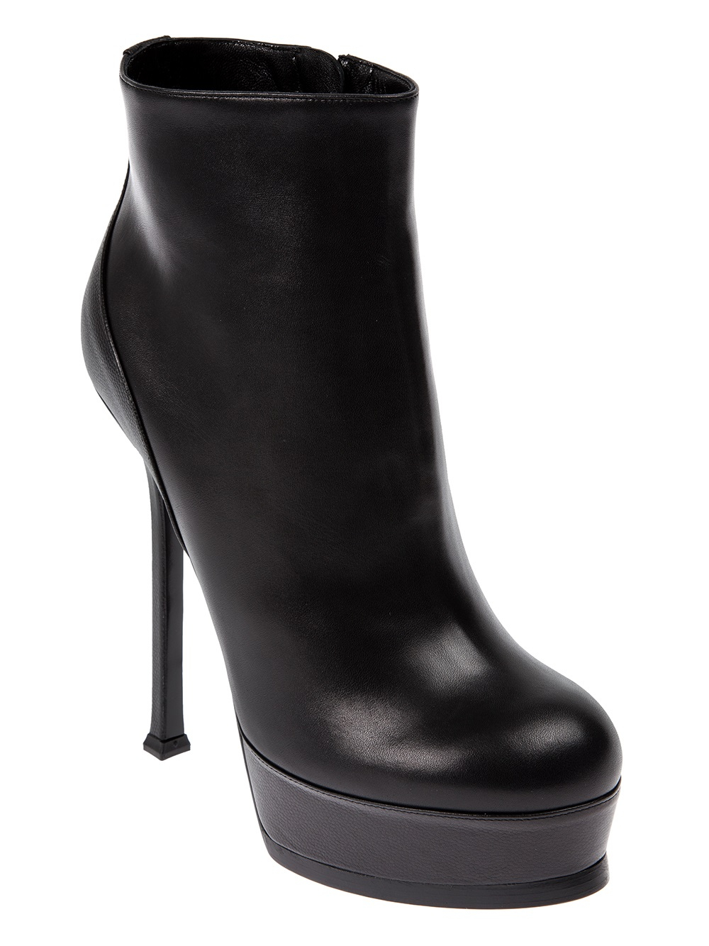 Saint laurent Platform Ankle Boot in Black | Lyst